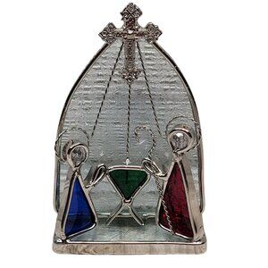 Stained Glass Nativity Creche Christmas Tree Ornament Window Suncatcher Religiou